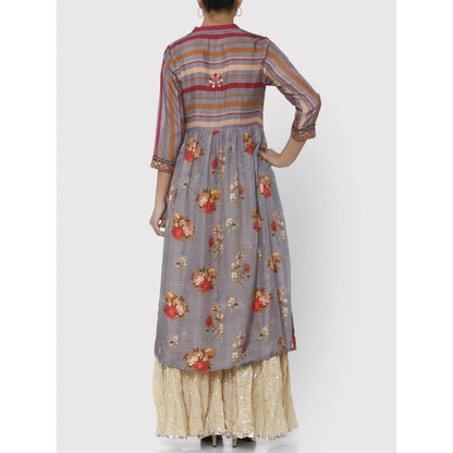 Gopi Vaid Grey Jaipur Jacket Kurta