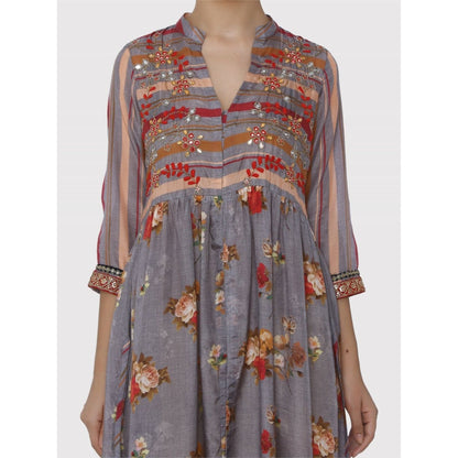 Gopi Vaid Grey Jaipur Jacket Kurta