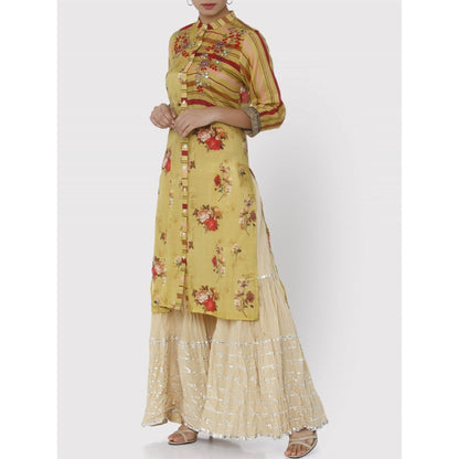Gopi Vaid Yellow Jaipur Shirt Kurta
