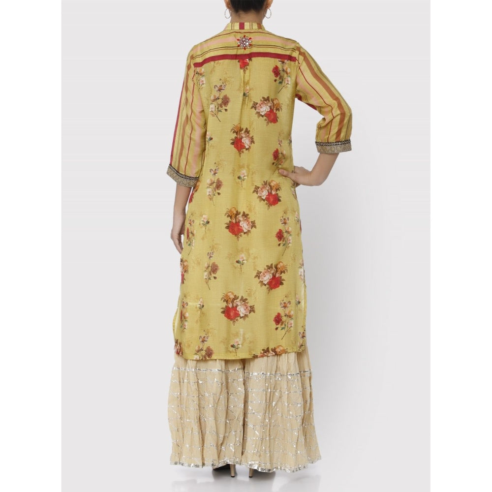 Gopi Vaid Yellow Jaipur Shirt Kurta