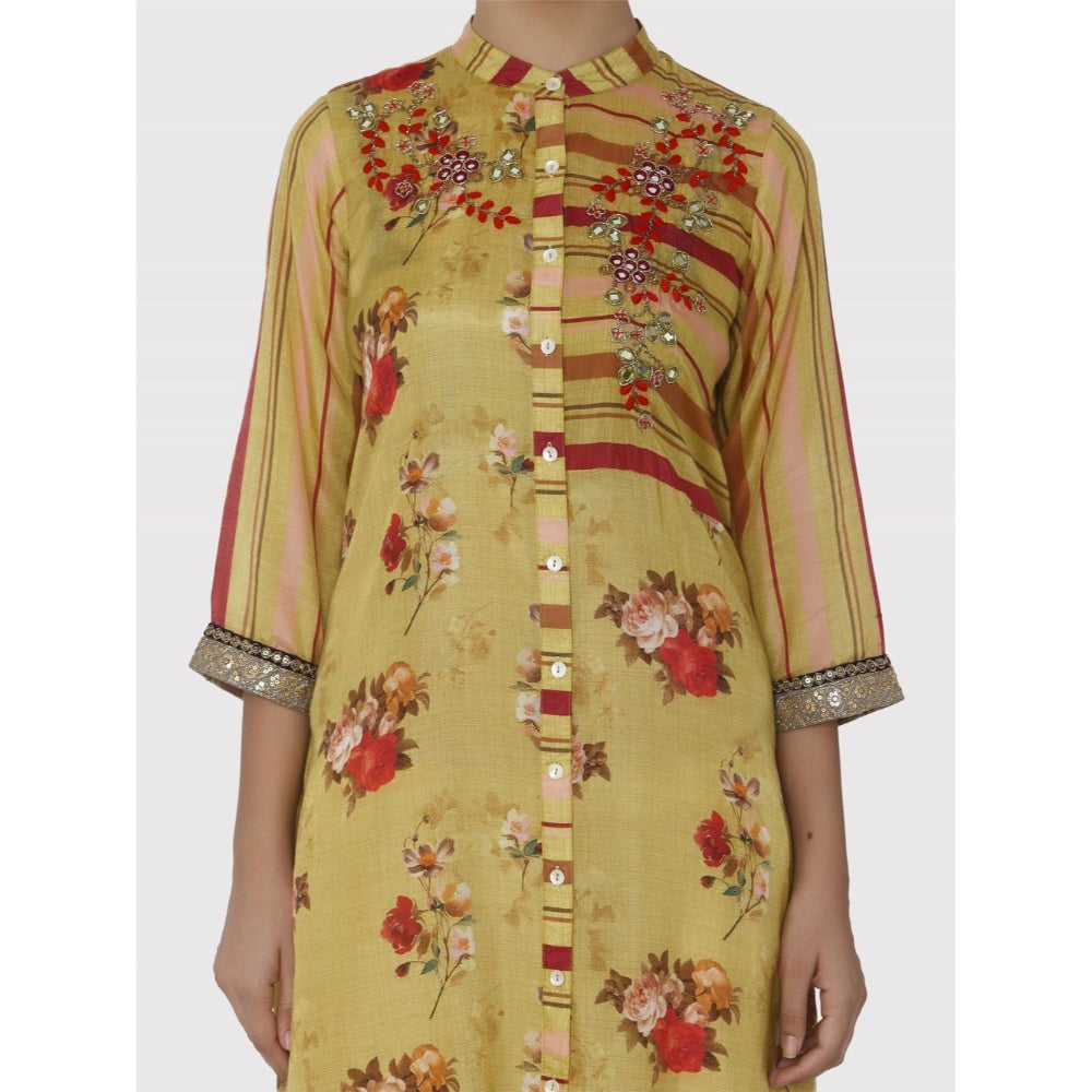 Gopi Vaid Yellow Jaipur Shirt Kurta
