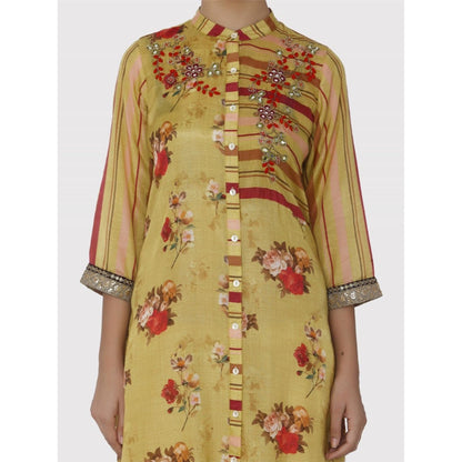 Gopi Vaid Yellow Jaipur Shirt Kurta