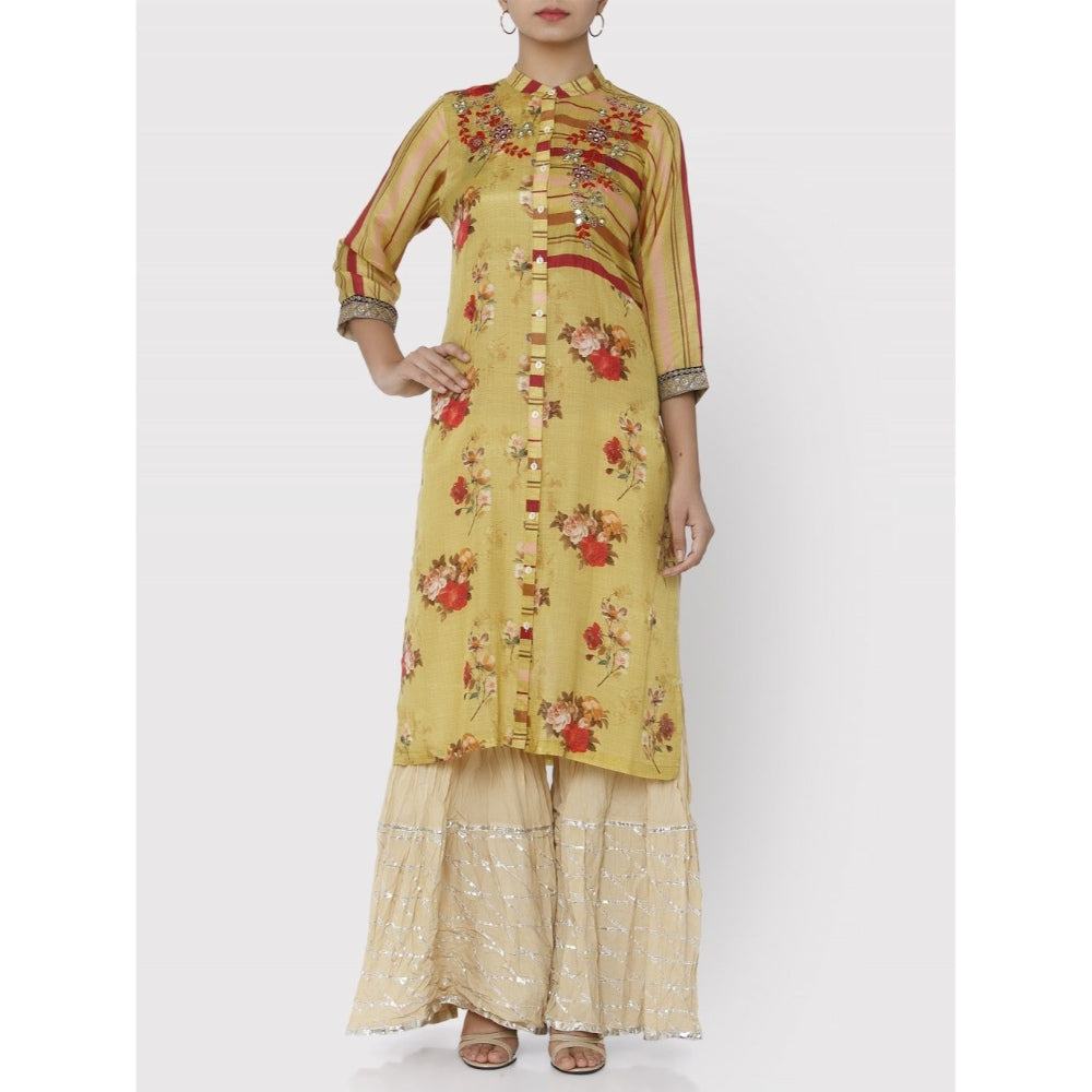 Gopi Vaid Yellow Jaipur Shirt Kurta