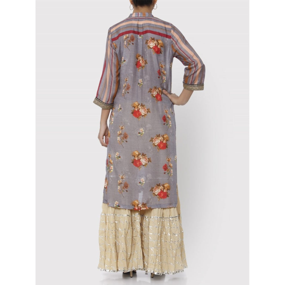 Gopi Vaid Grey Jaipur Shirt Kurta