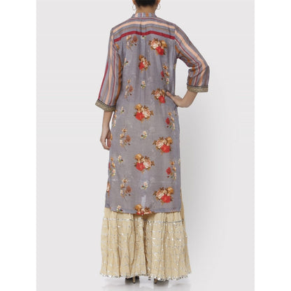 Gopi Vaid Grey Jaipur Shirt Kurta