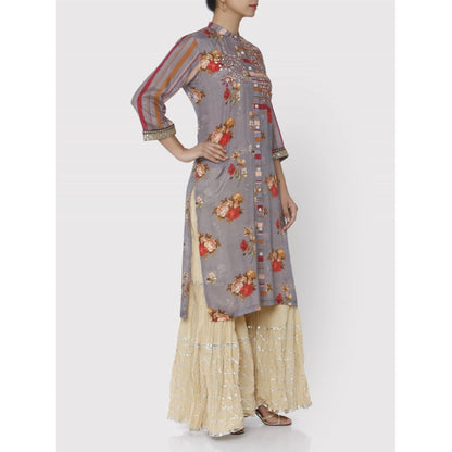 Gopi Vaid Grey Jaipur Shirt Kurta