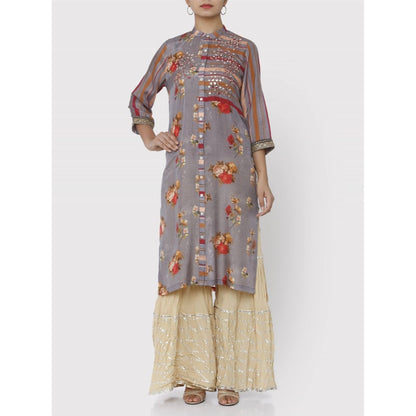 Gopi Vaid Grey Jaipur Shirt Kurta