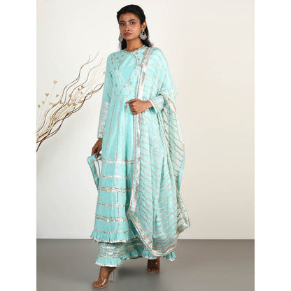 Gopi Vaid Embellished Sitara AG Sharara And Kurta With Dupatta (Set of 3)