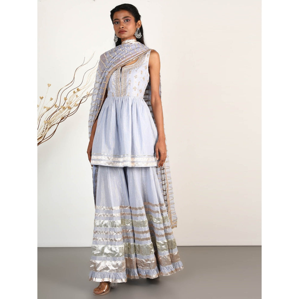 Gopi Vaid Embellished Sitara Peplum And Sharara With Dupatta (Set of 3)