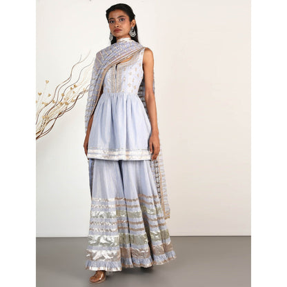 Gopi Vaid Embellished Sitara Peplum And Sharara With Dupatta (Set of 3)