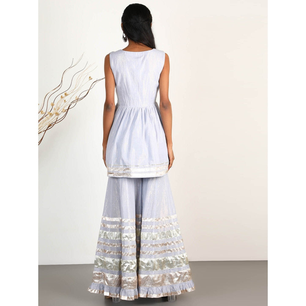 Gopi Vaid Embellished Sitara Peplum And Sharara With Dupatta (Set of 3)