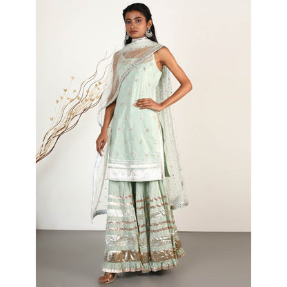 Gopi Vaid Embellished Sitara Strappy Sharara And Kurta With Dupatta (Set of 3)