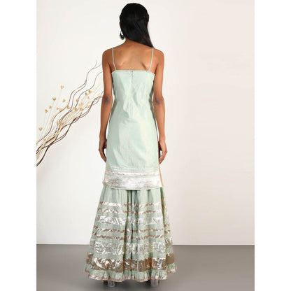 Gopi Vaid Embellished Sitara Strappy Sharara And Kurta With Dupatta (Set of 3)