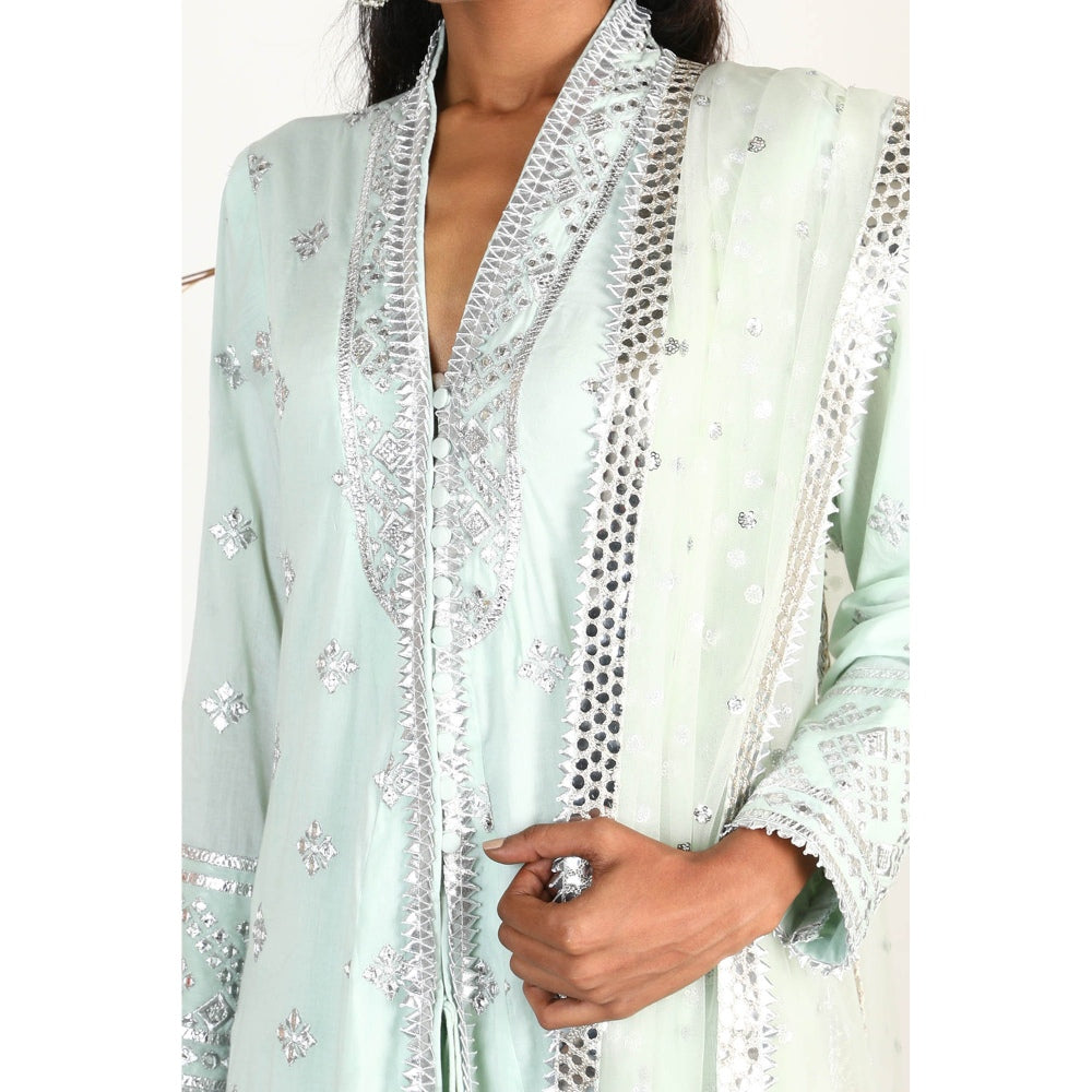 Gopi Vaid Embellished Chand Jacket And Sharara With Dupatta (Set of 3)