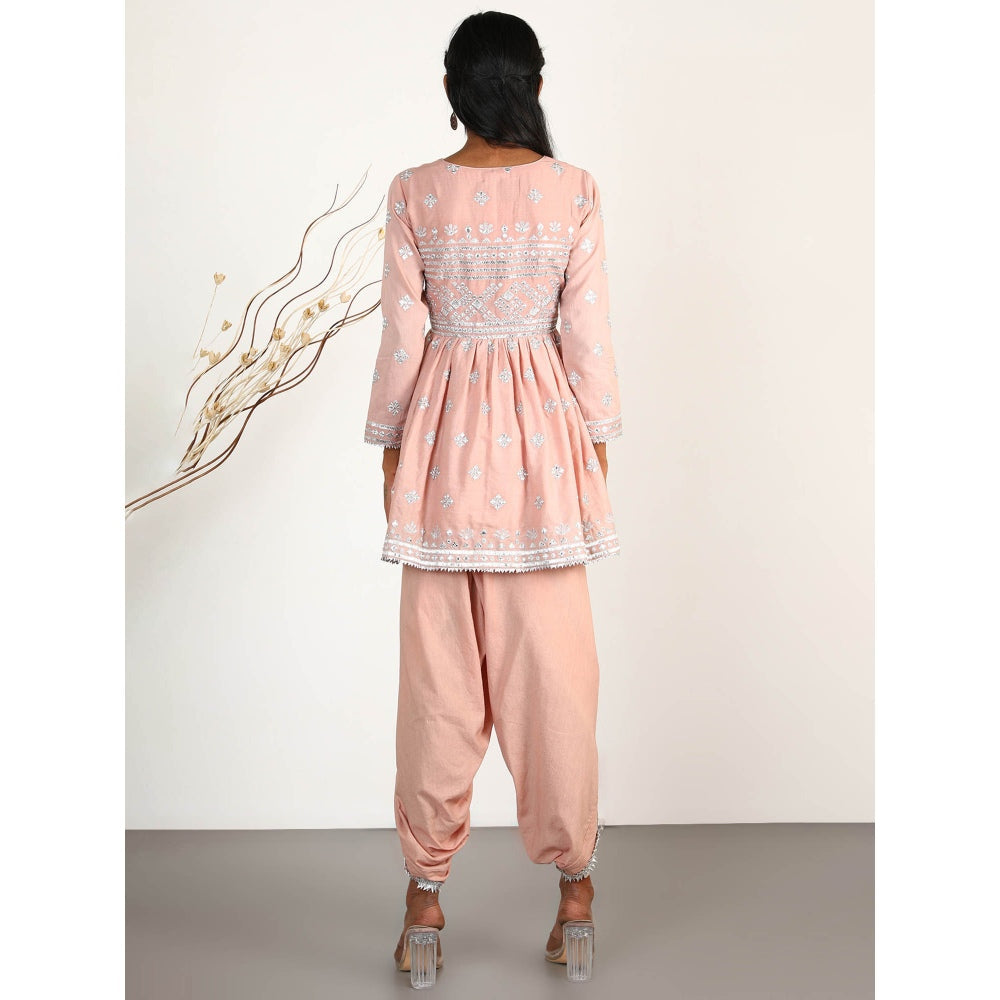 Gopi Vaid Embellished Chand Peplum And Dhoti (Set of 2)