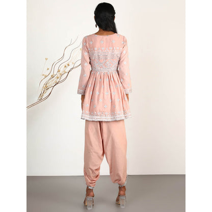 Gopi Vaid Embellished Chand Peplum And Dhoti (Set of 2)