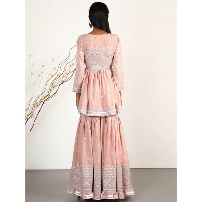 Gopi Vaid Embellished Chand Peplum And Gharara With Dupatta (Set of 3)