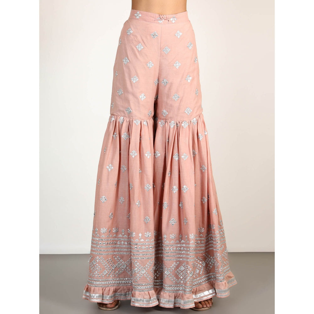 Gopi Vaid Embellished Chand Peplum And Gharara With Dupatta (Set of 3)