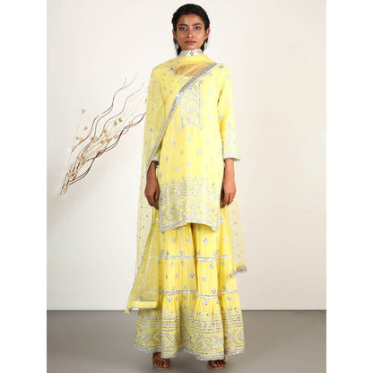 Gopi Vaid Embellished Chand Short Sharara And Kurta With Dupatta (Set of 3)