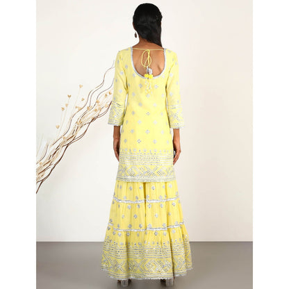 Gopi Vaid Embellished Chand Short Sharara And Kurta With Dupatta (Set of 3)