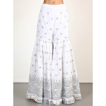 Gopi Vaid Embellished Chand Sleeveless Gharara And Kurta With Dupatta (Set of 3)