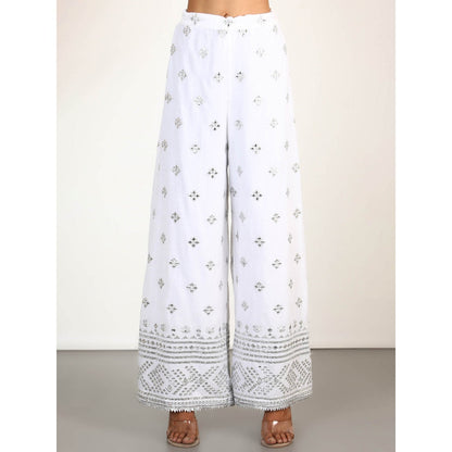 Gopi Vaid Embellished Chand Sleeveless Palazzo And Kurta With Dupatta (Set of 3)