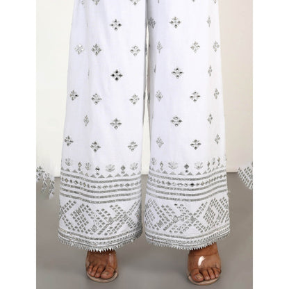 Gopi Vaid Embellished Chand Sleeveless Palazzo And Kurta With Dupatta (Set of 3)