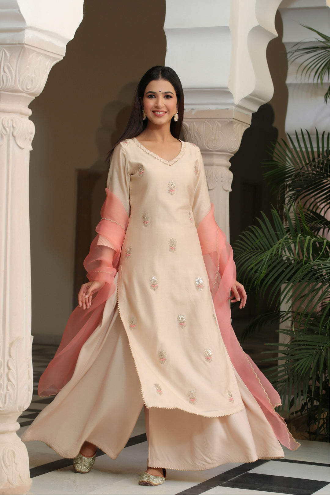 Gillori Embroidered Chanderi wedding dress for women