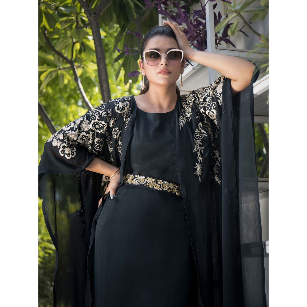 House Of Muher Fiza Black Kurta Set (Set of 4)