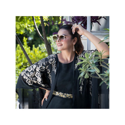 House Of Muher Fiza Black Kurta Set (Set of 4)