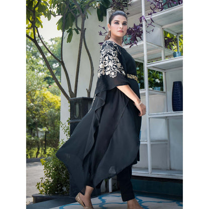 House Of Muher Fiza Black Kurta Set (Set of 4)