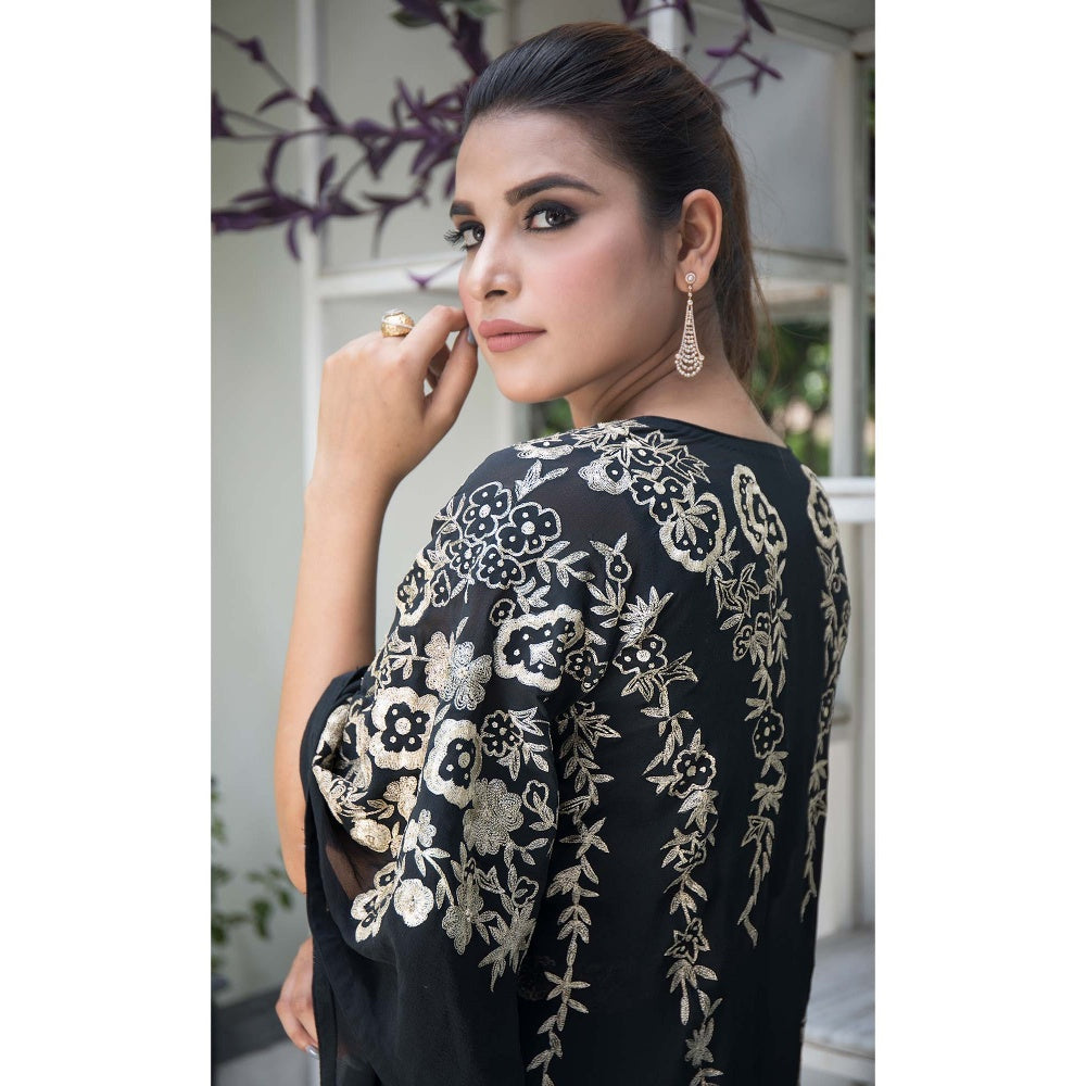 House Of Muher Fiza Black Kurta Set (Set of 4)