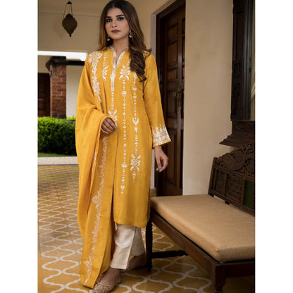 House Of Muher Sana Mustard Suit Set (Set of 3)