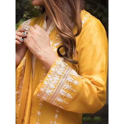 House Of Muher Sana Mustard Suit Set (Set of 3)