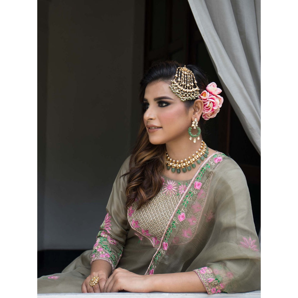 House Of Muher Alayna Olive Suit Set (Set of 3)