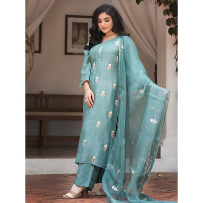 House Of Muher Maira Blue Suit Set (Set of 3)