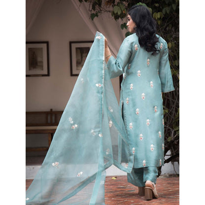 House Of Muher Maira Blue Suit Set (Set of 3)
