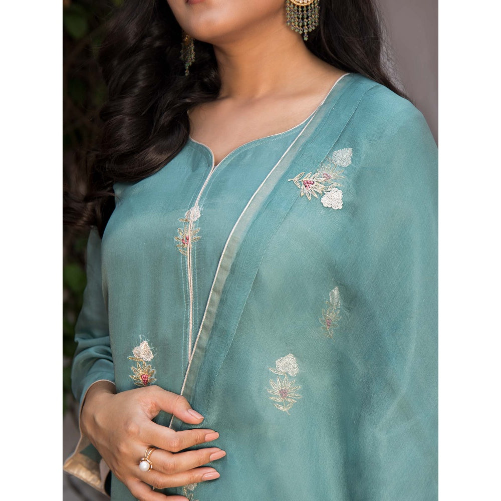 House Of Muher Maira Blue Suit Set (Set of 3)