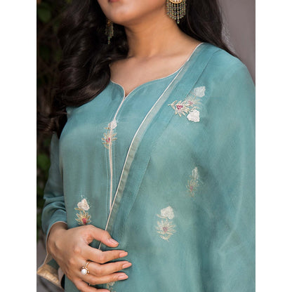 House Of Muher Maira Blue Suit Set (Set of 3)