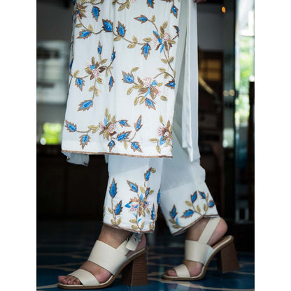 House Of Muher Raina White Suit Set (Set of 3)