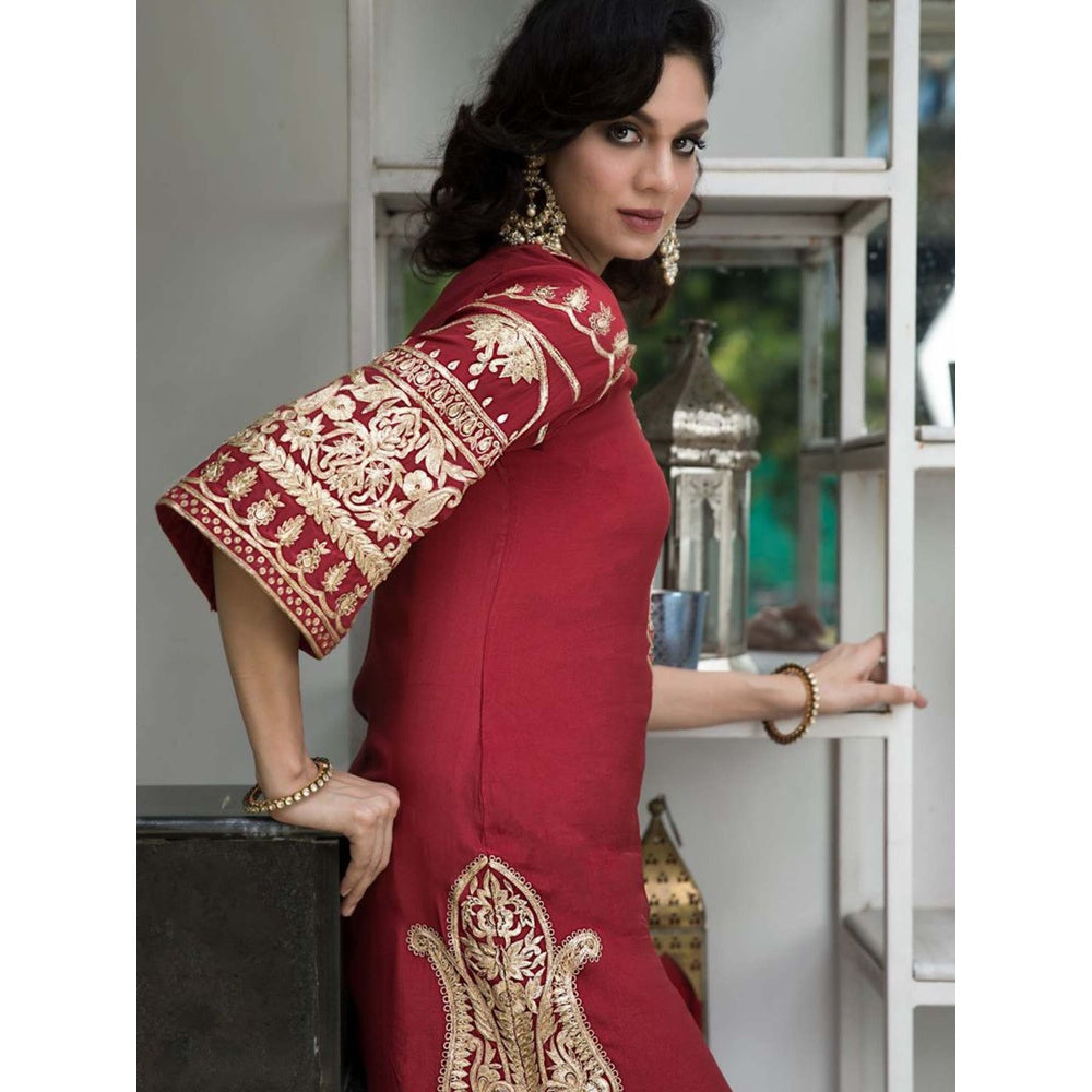 House Of Muher Alizeh Red Suit Set (Set of 3)