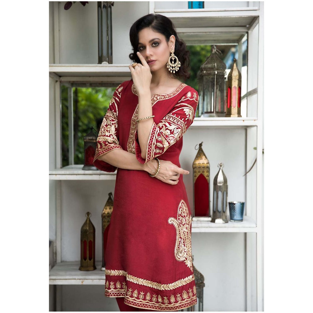 House Of Muher Alizeh Red Suit Set (Set of 3)