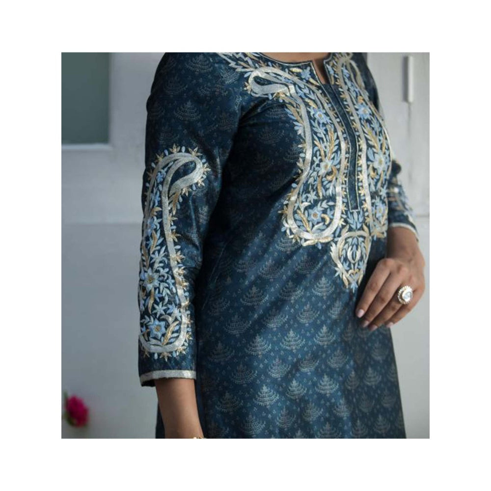 House Of Muher Umaira Navy Blue Suit Set (Set of 3)