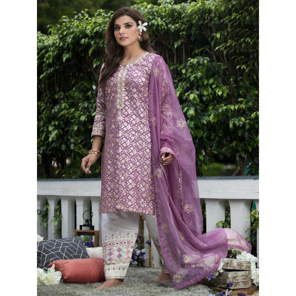 House Of Muher Niva Purple Suit Set (Set of 3)