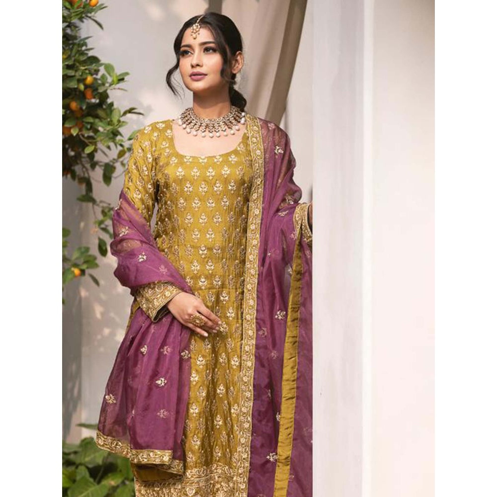 House Of Muher Nashira Olive Suit Set (Set of 3)