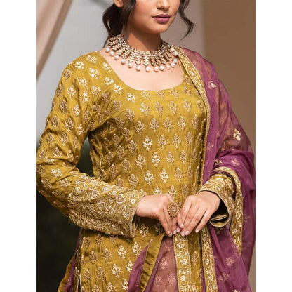 House Of Muher Nashira Olive Suit Set (Set of 3)