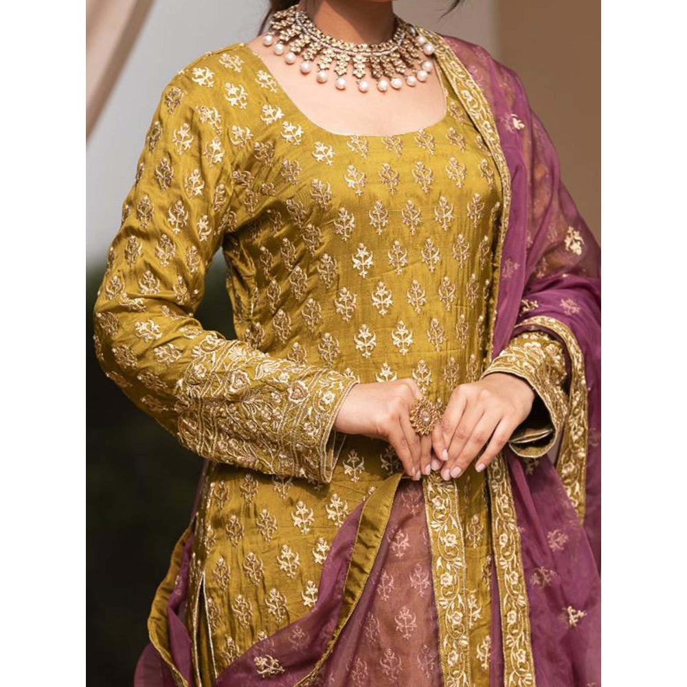 House Of Muher Nashira Olive Suit Set (Set of 3)