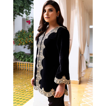 House Of Muher Shereen Black Jacket Set (Set of 2)