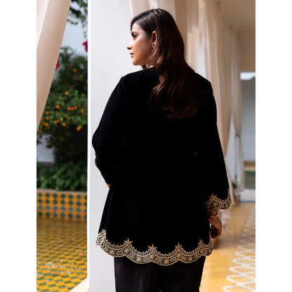 House Of Muher Shereen Black Jacket Set (Set of 2)