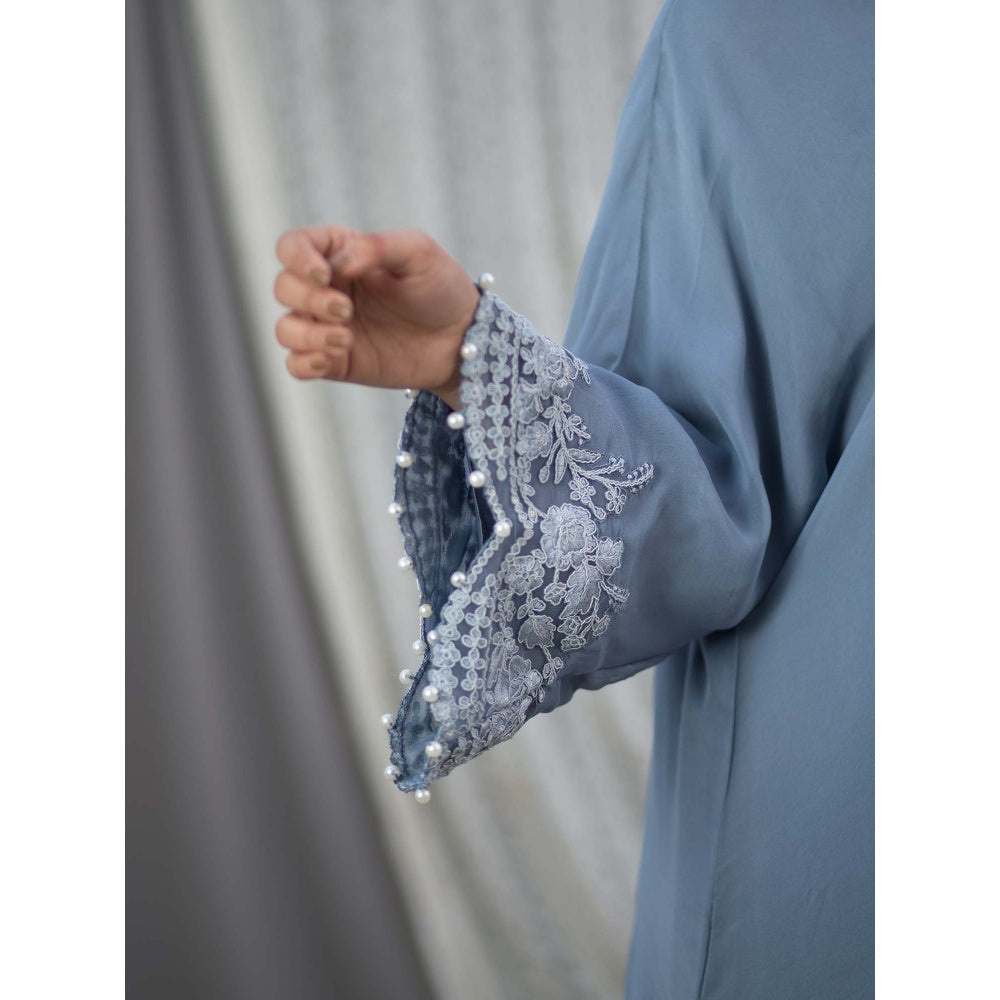 House Of Muher Banafsha Grey Kurta Set (Set of 2)